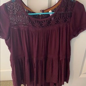 Maroon top